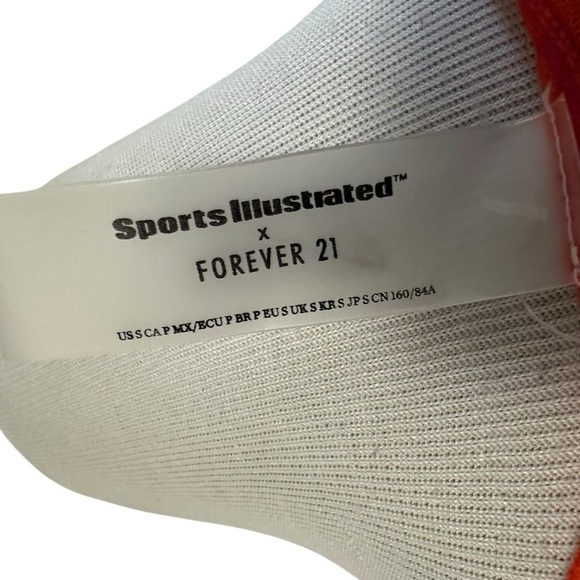 Forever 21 x Sports Illustrated Swim Cover-Up Tee Small Orange Purple Sheer SS - Picture 9 of 9